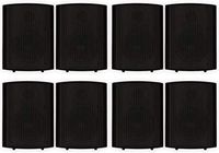 Theater Solutions TS425ODB Indoor or Outdoor Speakers Weatherproof Mountable Black 4 Pair Pack