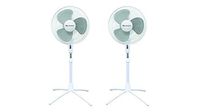 CCC COMFORT ZONE CZST161BTE 3-Speed 16" Oscillating Pedestal Fan with Folding Base and Adjustable Height and Tilt (2, 2-16" Fan with Extended 8.5ft Cord)