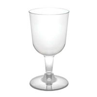 Party Essentials Hard Plastic 2-Piece Wine Glass, 5.5-Ounce Capacity, Clear (Case of 400)
