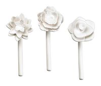 Fabulous Frannie Eco-Friendly Essential Oil Aromatherapy Ceramic Flower Diffusers 3 pack Set