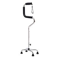 Adjustable Walking Cane/Stick with Handmade Quad Cane with T Handle for Men and Women Lightweight Stable Self Standing Walking Stick (Color : Gray)