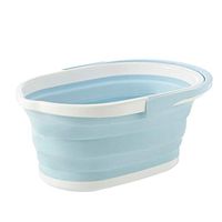 Urnanal Collapsible Plastic Bucket, Portable Car Wash Bucket Foldable Mop Bucket, Large Capacity Rectangular Thickened Storage Bucket Handy Basket, 46× 30.3× 20.4cm
