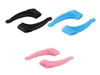 [Black&Blue&Pink] 3 Pairs Glasses Anti-Slip Holder Ear Hooks for Glasses