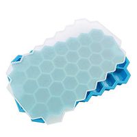 FAgdsyigao 37 Cubes Ice Cube Tray,Silicone Honeycomb Shape Ice Cube Tray Maker Mold Storage Container Blue B