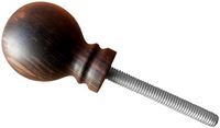JWL (1) Ebony Knob Cane Walking Stick Shift Knob Handle Gentleman's Ball Style with Threaded Rod Connector