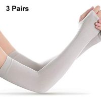 Arm Sleeves for Men Women - Silmy 3 Pairs UV Protection Cooling Arm Sleeves Sunblock Long Sun Sleeves Hands Arm Covers Long Sleeve for Cycling, Driving, Golf, Basketball & Outdoor Activity (Grey)