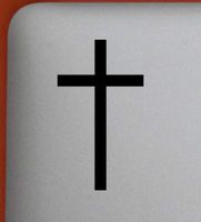 Cross - Jesus Vinyl Die Cut Sticker Decal for Car Bumper Laptop Window Wall Yeti (Small (3" x 1.714") Inches, Matte Black)
