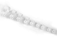 XLX 225pcs 9 Size White Nylon R-Type Cable Clamp Fastener Assortment Kit for (1/8, 3/16, 1/4, 5/16, 3/8, 1/2, 5/8, 3/4, 1) Inch Dia Wire Tube (Plastic Wire Cord Clip Fixer)