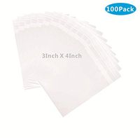 3 x 4-inch Small Crystal Self Protective Bags Clear Resealable Cello Cellophane Bags for Candy Cookies Cards, Pack of 100