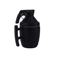 Grenade Creative Coffee Cup with Lid, Non-Slip, Drop-Proof, Leak-Proof, Sturdy, Durable, Suitable for A Variety of Cafes, Offices, Home Kitchens, Black