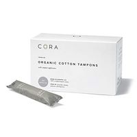 Cora Organic Cotton Tampons with BPA-Free Plastic Compact Applicator; Chlorine & Toxin Free - Regular (32)