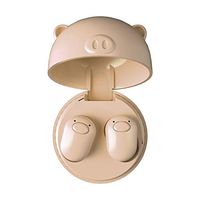 Alician Lovely Pig TWS Earbuds V5.0 True Wireless Bluetooth Headset Mini Earphone Skin Color