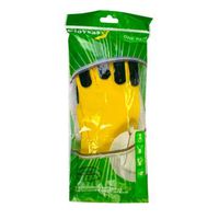 Yellow Cleaning and Scrubber Glove Set with Built in Sponges