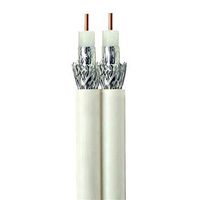 500ft WHITE DUAL-SHIELD SIAMESE (DUAL) SOLID BARE COPPER RG6 COAXIAL CABLE 3GHZ 18AWG UL ETL HD DIRECTV APPROVED PVC JACKET BULK COAX CABLE