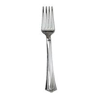 WNA WNA 610155 Heavyweight Plastic Forks, Reflections Design, Silver, 600/carton