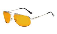 Eyekepper Memory Frame Blue Blocking Glasses for Sleep-Nighttime Eyewear-Special Orange Tinted Glasses for Women Men (Silver, 0.00)