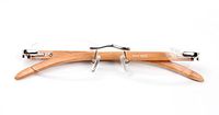 SOOLALA New Wood Bamboo Rimless Frame Magnifying Reading Glasses w/Metal Rivets, 2Silver, 2.5D