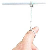 Lady Retro Smoking Ring Holder Small Hand Shelf Cigarette Holder Pipe (Silver, M)