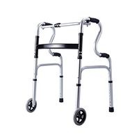 SNMBDB Lightweight Disabled People Walkers Folding Elderly Aluminum Alloy Frame Walker with Wheels