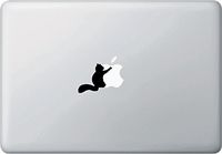 Yadda-Yadda Design Co. Squirrel Hugging D1 - MacBook or Laptop Decal - Copyright 2015 (2" w x 1.75" h) (Black)