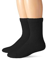 Carolina Ultimate Men's Diabetic Non-Binding Crew Socks 2 Pack, black, Medium