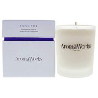 AromaWorks Soulful Soy Wax Candle - Frankincense, Juniper Berry and Patchouli Aromas - Relax, Clarity & Time Out - Natural, Vegan, Cruelty Free - Medium 7.76oz