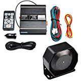 VSEK SoundAlert 20 Tones 100W Emergency Vehicle Warning Siren Slim Speaker PA System Set w/ Wireless Remote Control Microphone