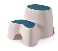 Two-Up Step Squatting Stool, Slip-Resistant Pads Non-slip Bathroom PP Plastic Step Double Footstool,Blue