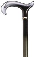 Ladies Black Derby Cane Metallic Grey Shaft  -Affordable Gift! Item #DHAR-9784800