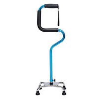 Lxn Aluminum Alloy Walking Stick, Height-Adjustable Elderly Walking aid Blue Silver (Color : A)