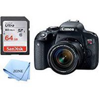 Canon EOS Rebel T7i Digital SLR Camera with EF-S 18-55mm is STM Lens + 64GB SD Memory Card