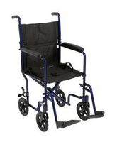 McKesson LTWT. Transport Wheelchair Aluminum 19" W Up to 300 lbs 146-ATC19-BL, 1 Ct