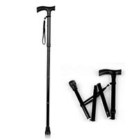 SIUONI Collapsible Folding Poles Cane Ultralight Aluminum Metal Walking Stick with Adjustable Height and Non-Slip Rubber Base