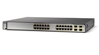 (Certified Refurbished) Cisco WS-C3750G-24PS-S Catalyst 24 Ethernet 10/100/1000 Ports with IEEE 802.3af and Cisco prestandard PoE, 4 SFP-Based Gigabit Ethernet Ports, Ip Base, 1 Power Supply