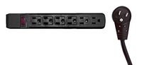 10 pack, Surge Protector, Flat Rotating Plug, 6 Outlet, Horizontal Outlets, Plastic, Power Cord, 6 Feet - Black, CNE471032