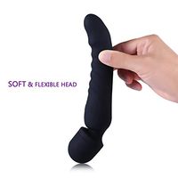 Handheld Wand Massager with Heating Mode - Tight and Sore Muscles Relief Massager, Alleviating Shoulder, Arms, Back, Legs, Or Muscle Tension - Body Therapeutic, 100% Waterproof and Quiet. (Black)