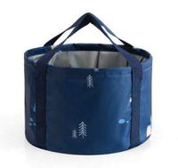 Portable Folding Bucket, Wash Basin Water Container for Foot Bath, car wash, Fishing, Outdoor Camping etc (Blue Tree, 12L)