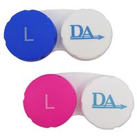 2 x Contact Lens Cases ~ Colour Coded L&R Soaking Storage Cases (Twin Pack ~ Pink & Blue) by Dental Aesthetics UK