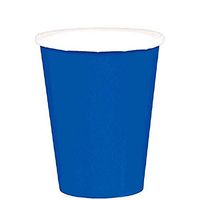 Vibrant Birthday Party Paper Cups, 20 Pieces, Made from Paper, Bright Royal Blue, 9 oz by Amscan