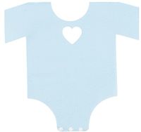 Blue Panda 50-Pack Die-Cut Light Blue Paper Baby Boy Shower Napkins, Boys One Piece Outfit Design