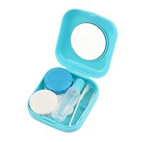 Detectorcatty Plastic Portable Mini Contact Lens Case Outdoor Travel Contact Lens Holder Container with Mirror Easy Carry for Eyes Care