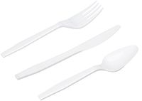 AmazonBasics Light-Weight Plastic Individually Wrapped Cutlery Kits - White, 500-Count