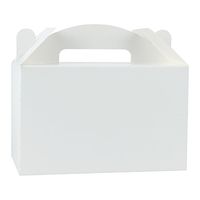LaRibbons 12 Pack Treat Gift Boxes - 9.5 x 5 x 5 inches White Paper Box Recycled Kraft Gift Box Birthday Party Shower Favor Box