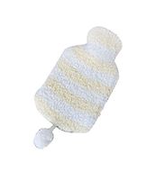 Yellow Stripe Cute Hot Water Bottle with Soft Flannel Cover Portable, 20 * 12.5cm
