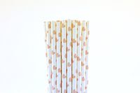 Light Pink Heart Paper Straws (75)