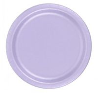 240 Lavender Lilac (10 Pks of 24) 7 Inch Wax Coated Plain Solid Color Dessert Cake Paper Plates