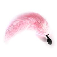 Horenme LED Light Silicone Stopper Smooth Play Τọy Game Cosplay with Faux Fox Tail