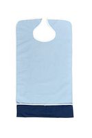 Comfort Finds Crumb Catcher Adult Bib - Waterproof Absorbent Terry Cloth Adult Bibs Clothing Protector - Keeps Mealtime Clean (Light Blue, 3 Pack) …