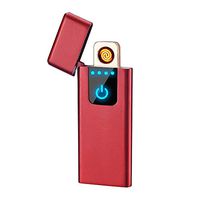 LINGAN USB Lighter Slim Lighter Portable Rechargeable Flameless Windproof Electronic Smart Fingerprint Sensor Double Side Cigarette Ignition