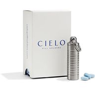Cielo - Slim Single Chamber Stainless Steel Pill Case Keychain Pill Holder for Medicine, Allergy Pills, Ibuprofen, Aspirin - Made in The USA, Cielo's Pill Container Keychain Pill Fob is The Best!